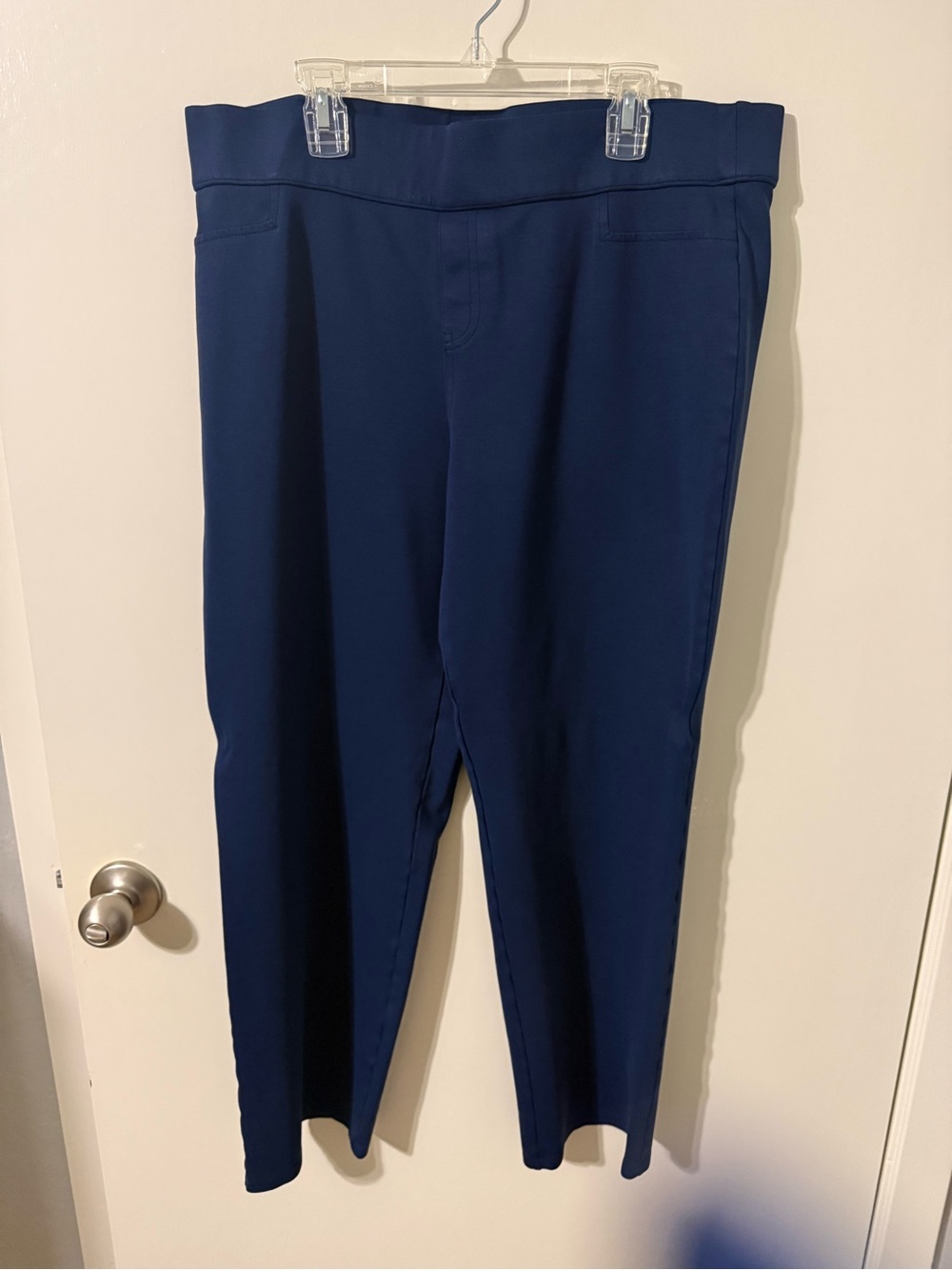 Straight-Leg Navy Pull-On Trousers